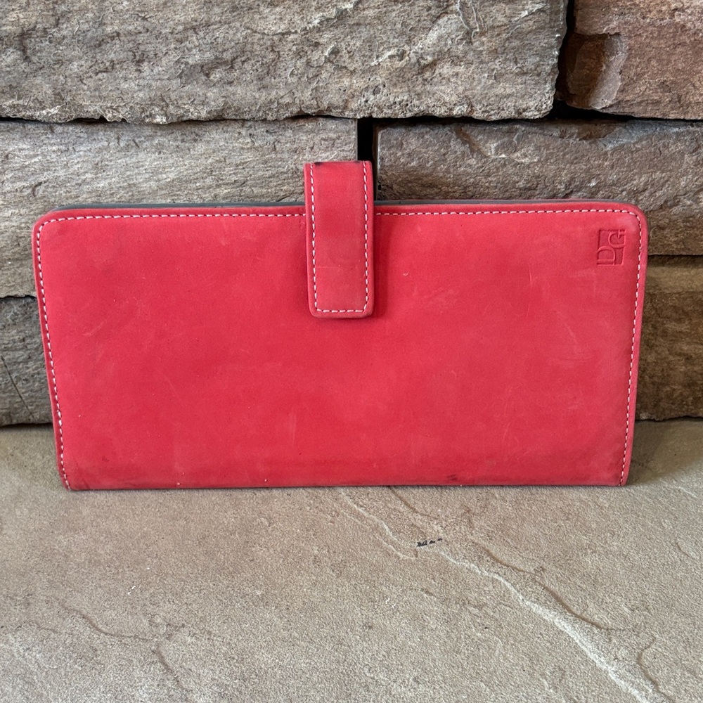 Designers Guild reddish pink passport wallet